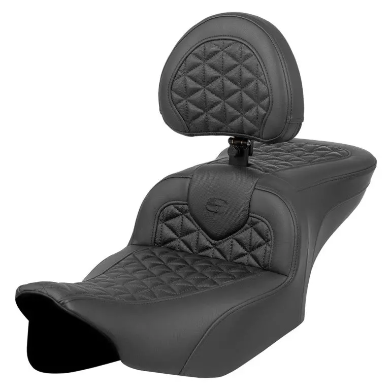Saddlemen Roadsofa Tri-Gripper Stitch Seat – Compatible with 2008–2024 Touring Models – Heated and Standard Options