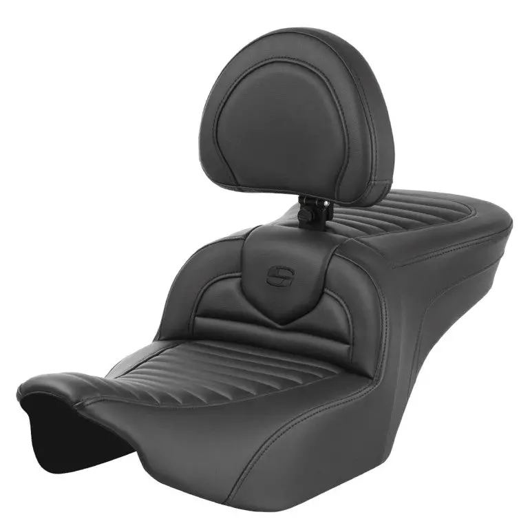 Saddlemen Roadsofa Tuck & Roll Seat – Designed for 2008–2024 Harley-Davidson Touring Bikes – Heated and Standard Versions Available
