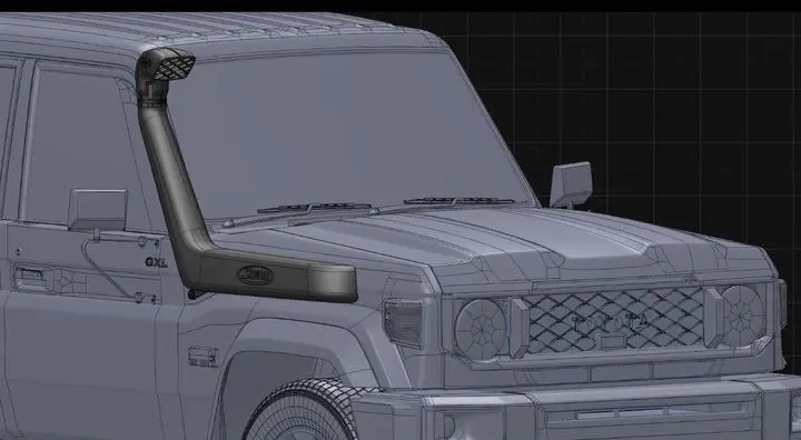 Safari V-Spec Snorkel To Suit Toyota Landcruiser 70 Series My24 Facelift 08/2023On 2.8L 4Cyl Turbo Diesel (1Gd-Ftv Engine) 1