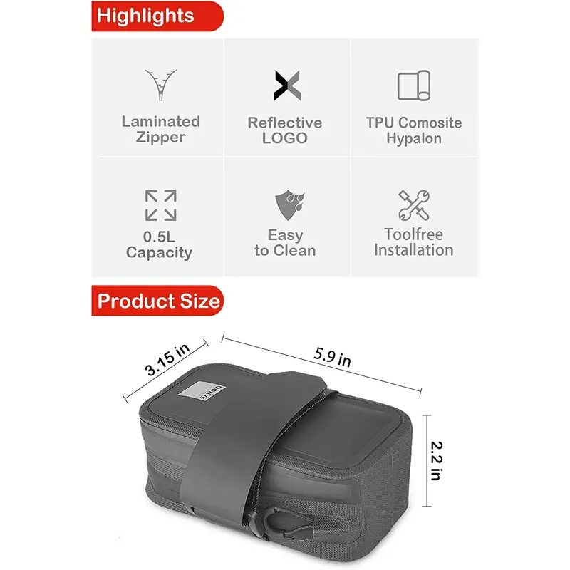 Sahoo Saddle Bag 0.5L, Black 2