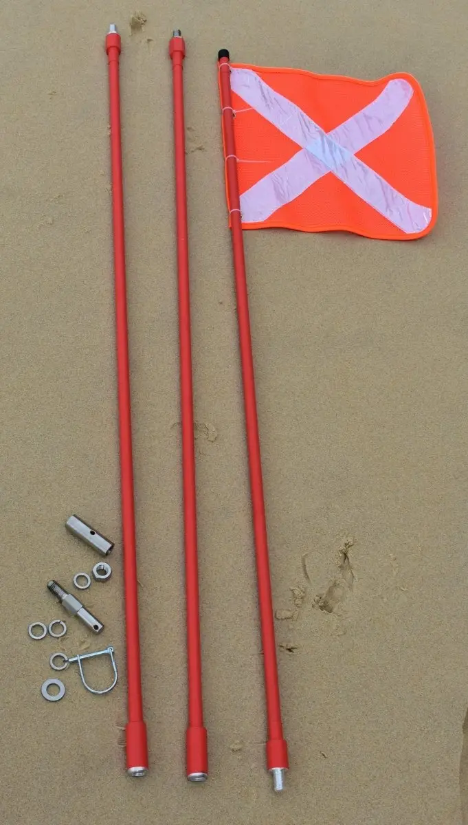 Sand Safety Flag – Adjustable 2–3M With Quick Release Base 1