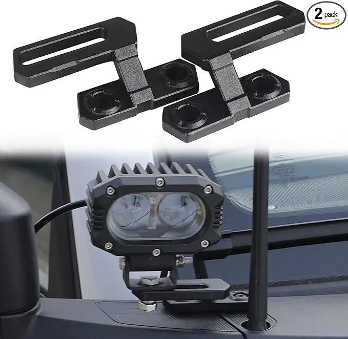 Seven Sparta Dual A-Pillar Ditch Light Mounting Brackets - 2021+ Bronco 1