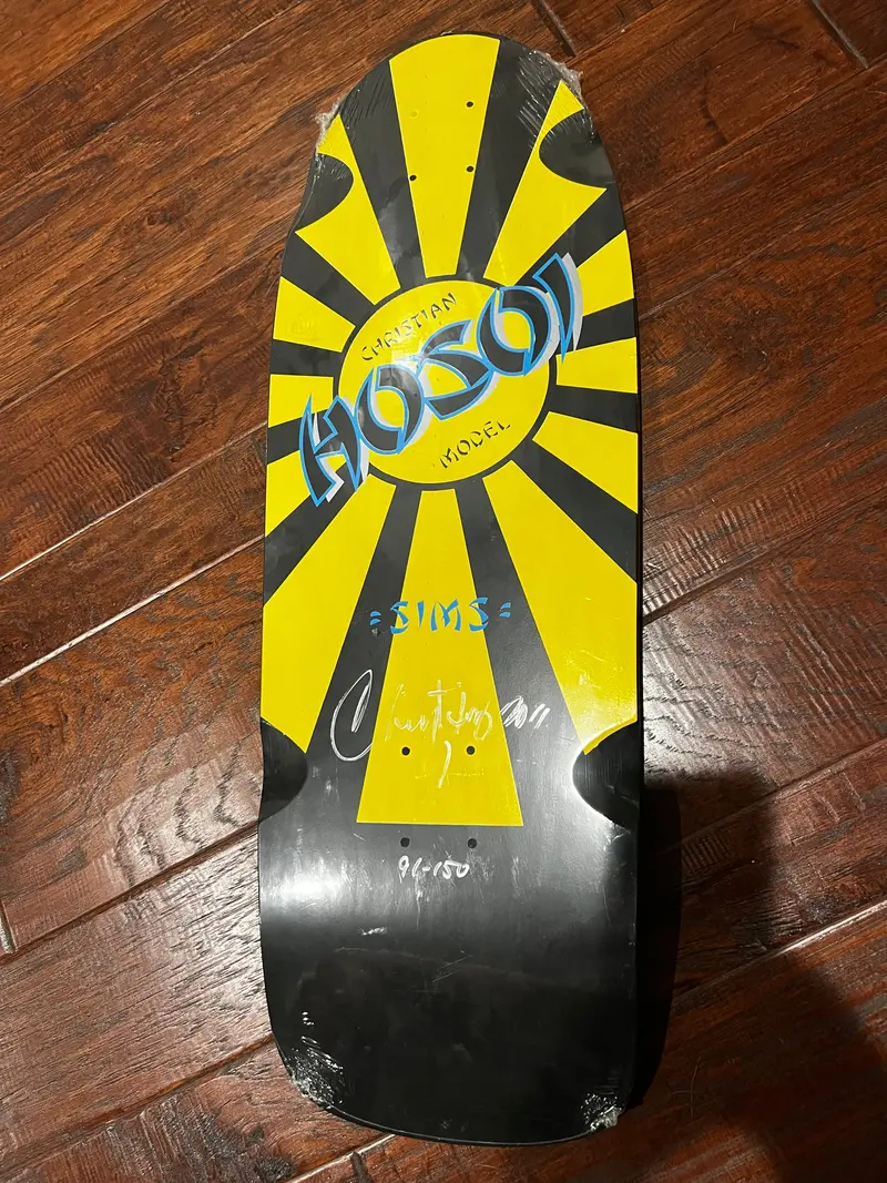 Sims Hosoi Rising Sun Signed Numbered Collector Yellow Skateboard Deck 1