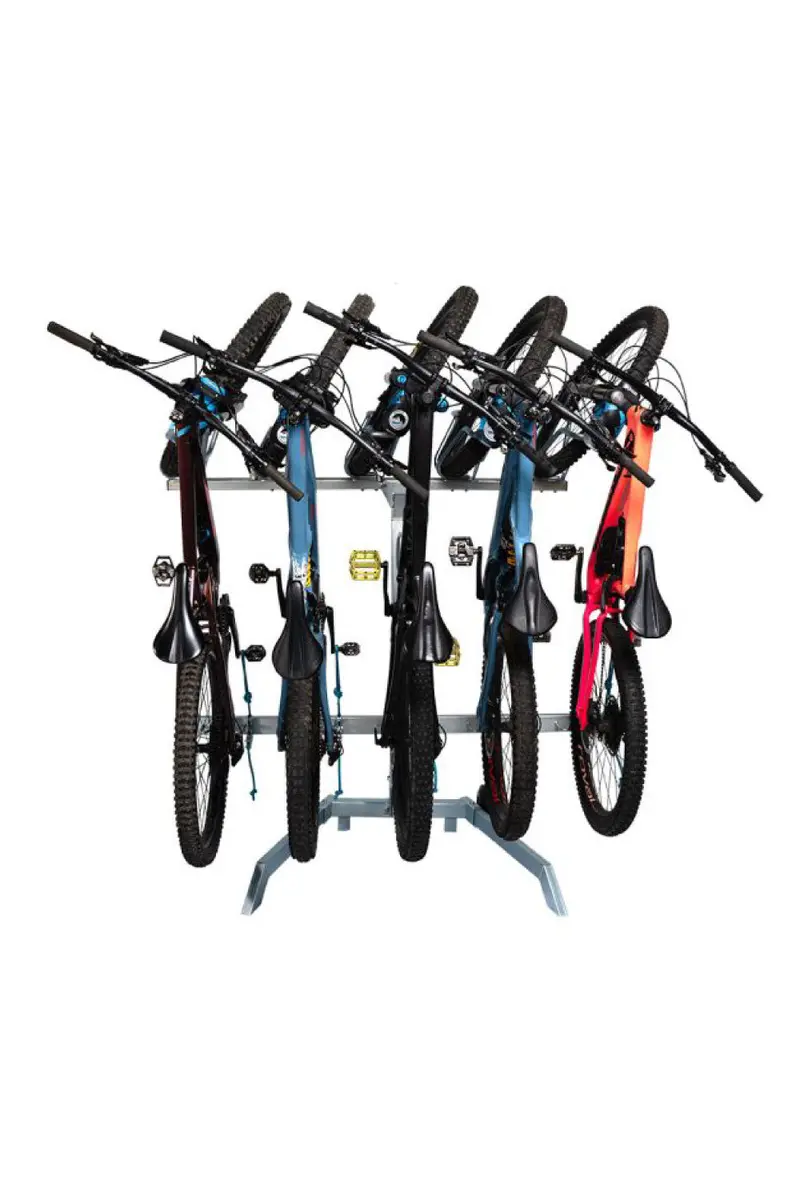 Single Trail Racks - 5 Bikes Tilting Rack - Black Powdercoat 1