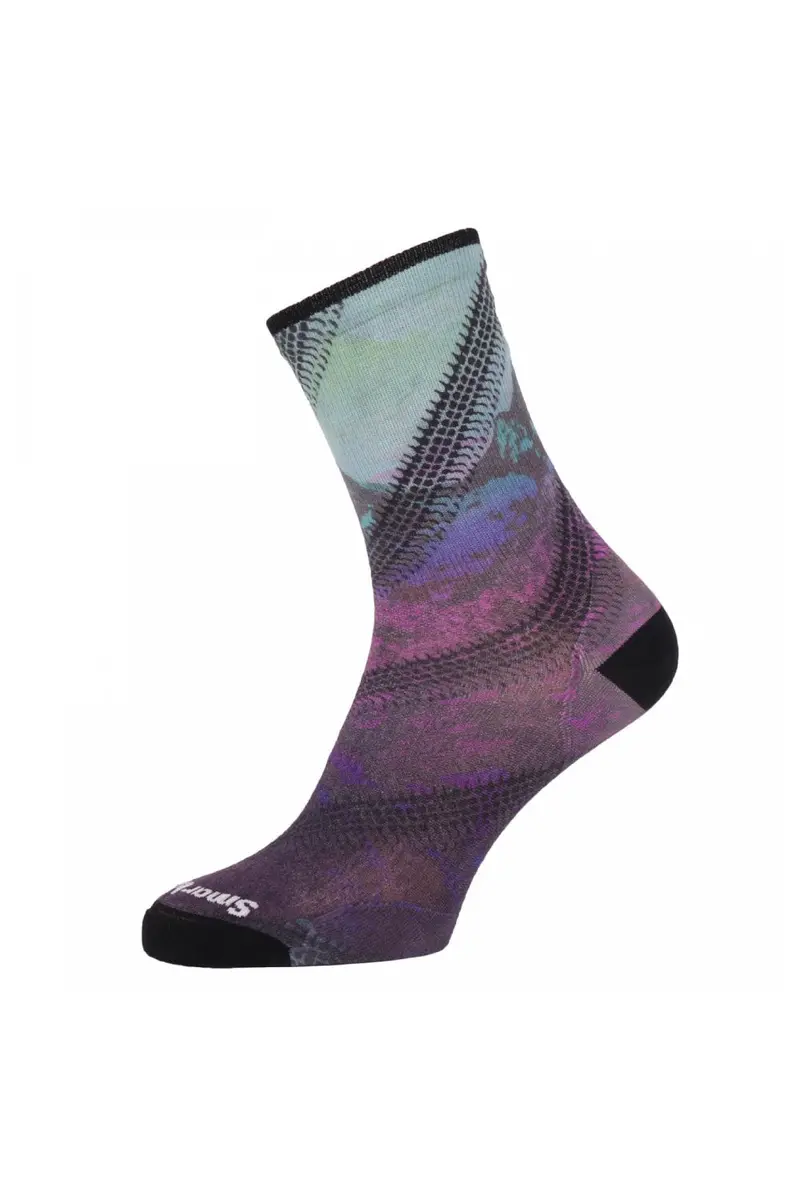 Smartwool Socks Women's Cycle Zero Cuschion Mountain Print Crew Socks 1