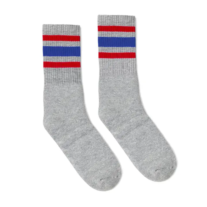 Socco All America Striped | Heather Grey Mid Socks 1