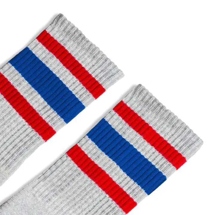 Socco All America Striped | Heather Grey Mid Socks 2
