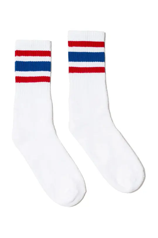 Socco All American Striped Socks | White Mid Socks 1