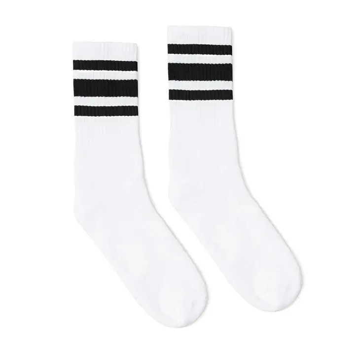 Socco Black Striped | White Mid Socks 1