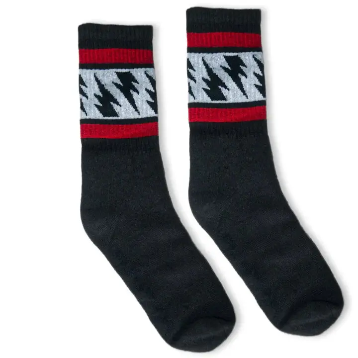Socco Mike Vallely Lightning Bolt | Black Mid Socks 1