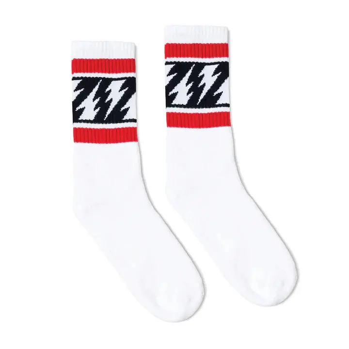 Socco Mike Vallely Lightning Bolt | White Mid Socks 1