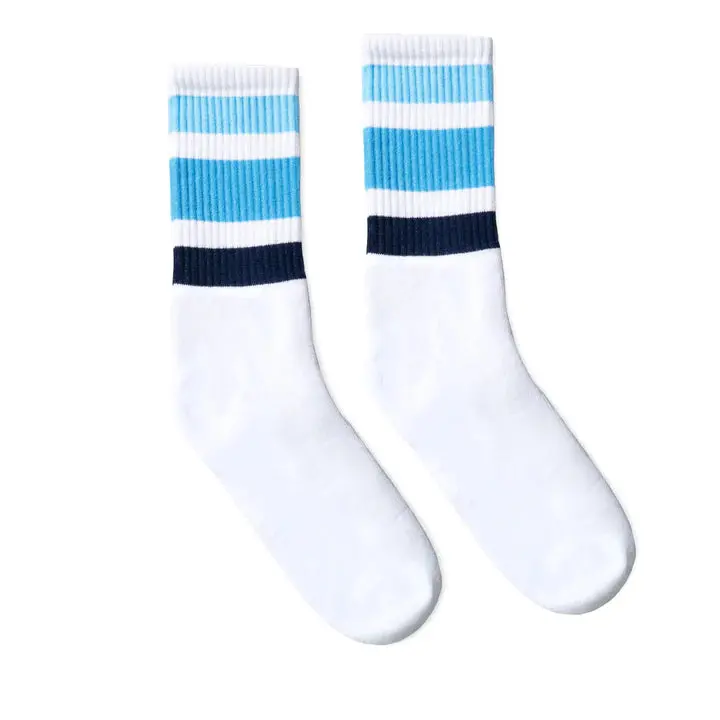 Socco Ocean Blue Shades | White Mid Socks 1