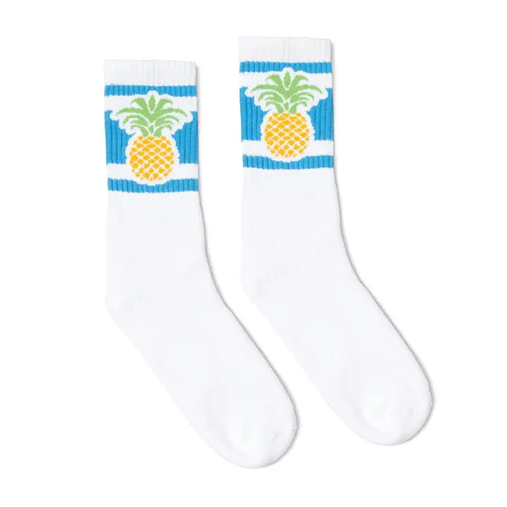 Socco Pineapple Socks | White Mid Socks 1