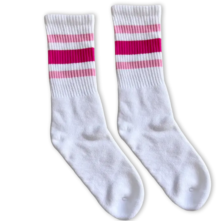 Socco Pink Shades | White Mid Socks 1