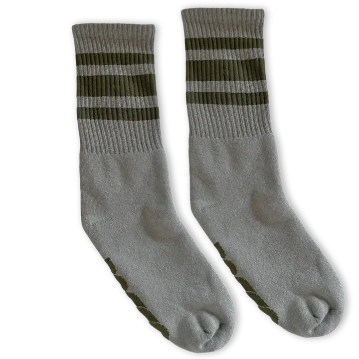 Socco Scout Green Striped Socks | Marine Green Mid Socks 1