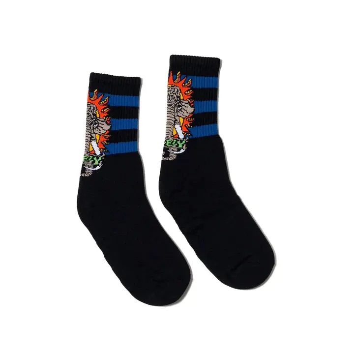 Socco Street Plant Woolly Mammoth | Black Mid Socks 1