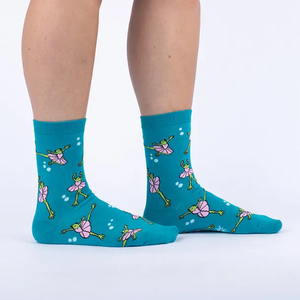 Sock It To Me "Ballet Frogs" Womens Crew Sock 1