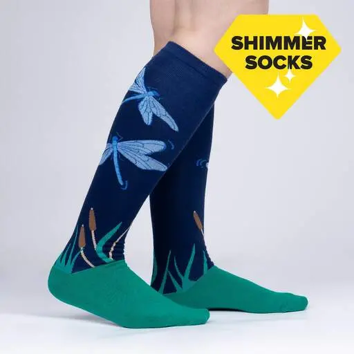 Sock It To Me Dragonfly By Night Knee High Socks 1