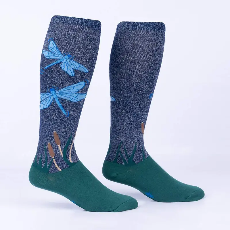 Sock It To Me Dragonfly Stretch Knee High Socks 1