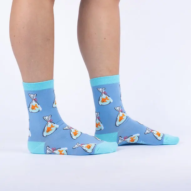 Sock It To Me "Gold Fish" Womens Crew Sock 1