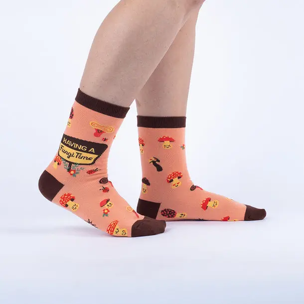 Sock It To Me "Having A Fungi Time" Womens Crew Sock 1