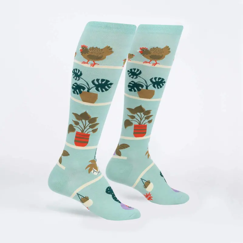 Sock It To Me Hen And Chicks Knee High Socks 1