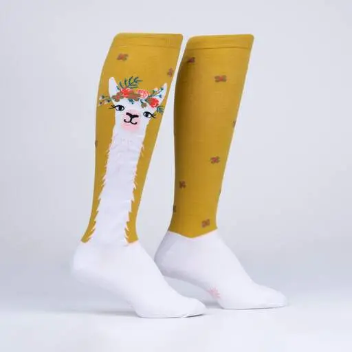 Sock It To Me Llama Queen Knee High Socks 1