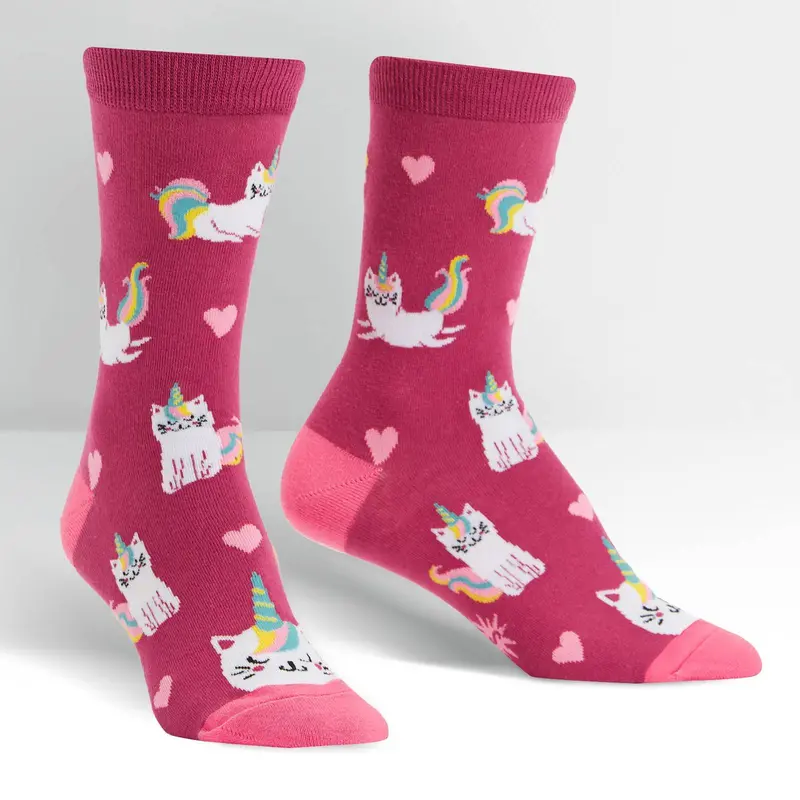 Sock It To Me Look At Meow Womens Crew Socks 1