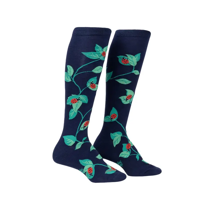 Sock It To Me Lucky Be A Lady Bug Knee High Socks 1