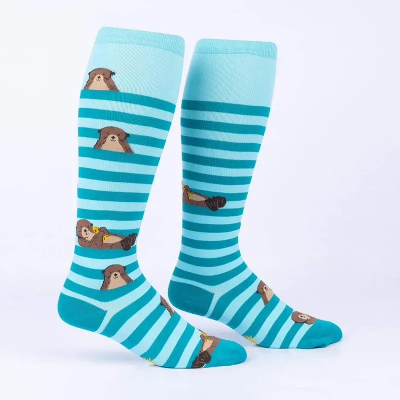 Sock It To Me My Otter Foot Stretch Knee High Socks 1