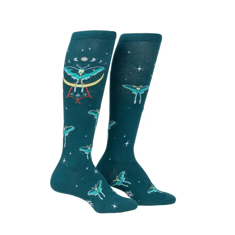 Sock It To Me Mystic Moth Knee High Socks 1