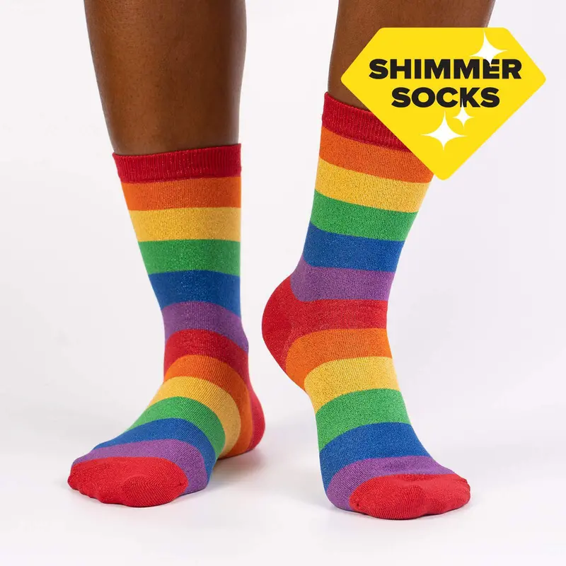 Sock It To Me Radiant Rainbow Womens Crew Socks 1