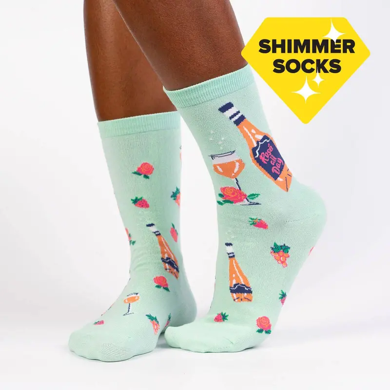 Sock It To Me Rose All Day Womens Crew Socks 1