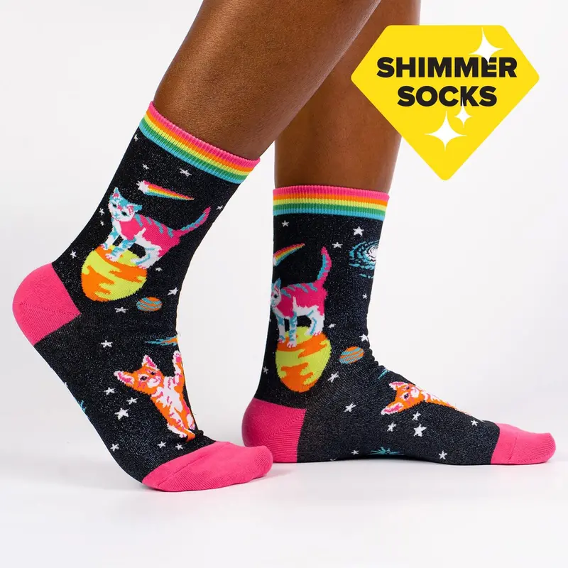Sock It To Me Space Cats Womens Crew Socks 1