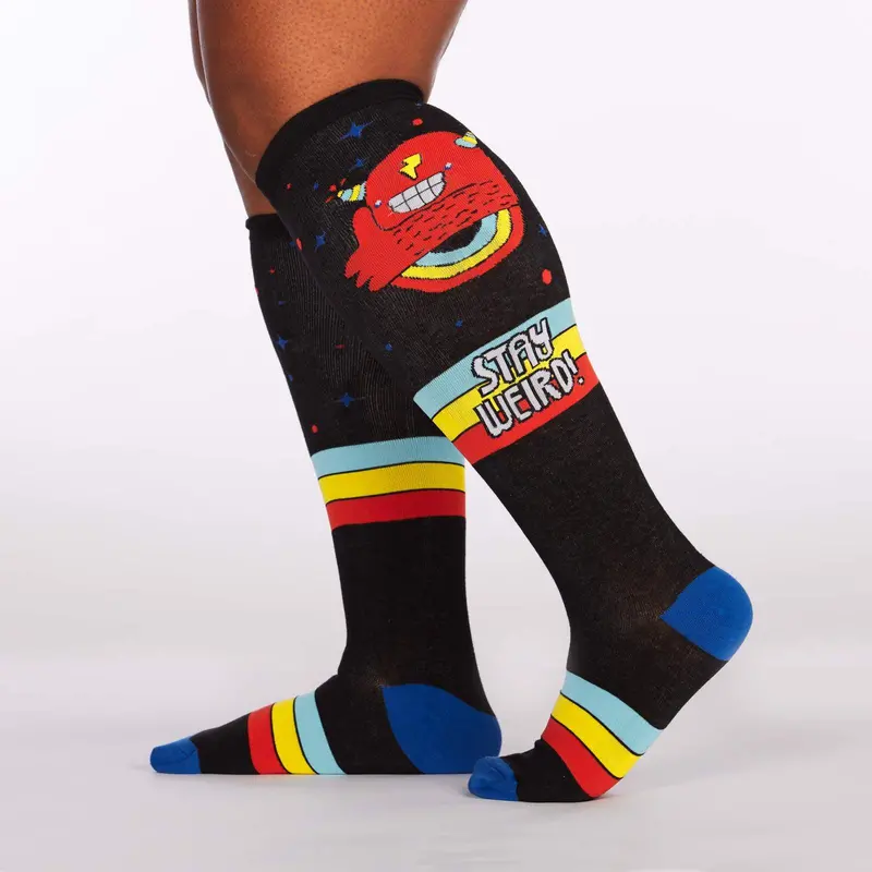 Sock It To Me Stretch Stay Weird! Knee High Socks 1