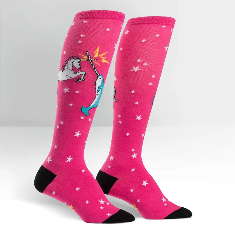 Sock It To Me Unicorn Vs Narwhal Knee High Socks 1