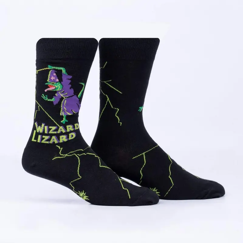 Sock It To Me Wizard Lizard Mens Crew Socks 1