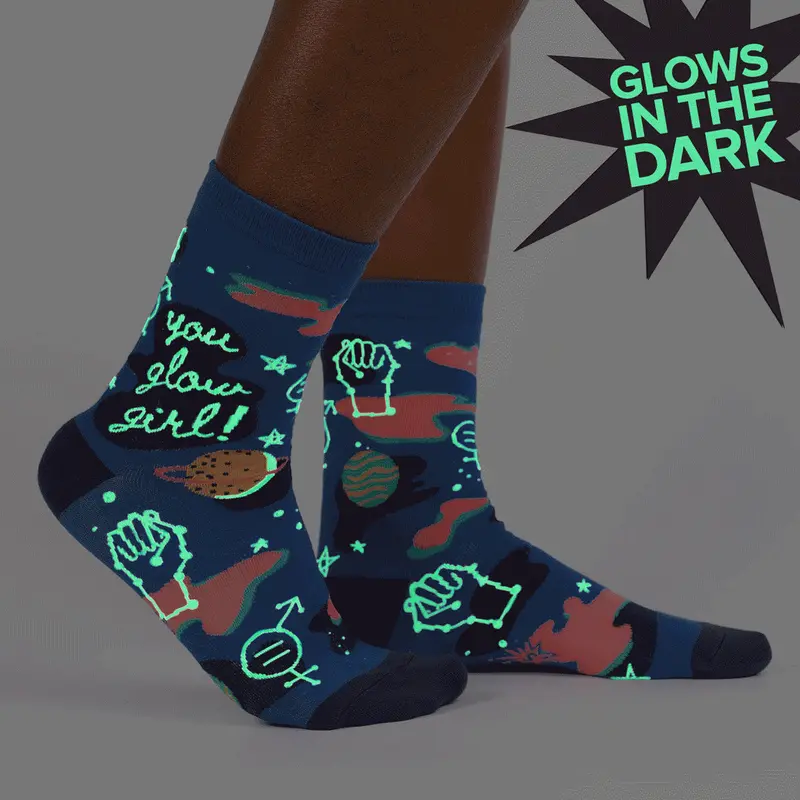 Sock It To Me You Glow Girl Womens Crew Socks 1