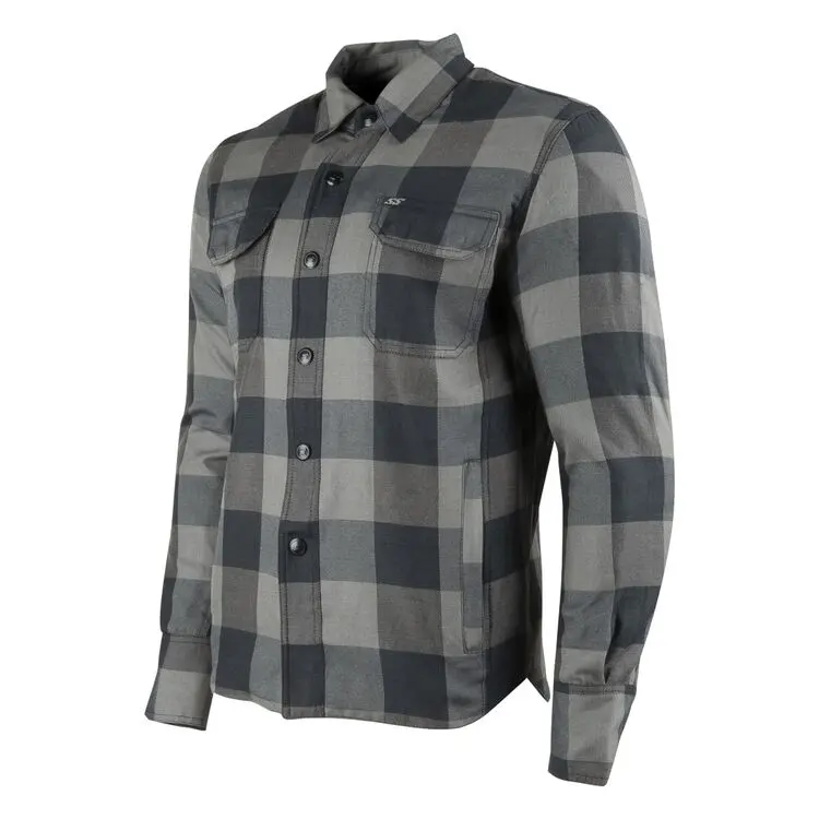 Speed And Strength True Grit Moto Shirt-Grey With Armor 1