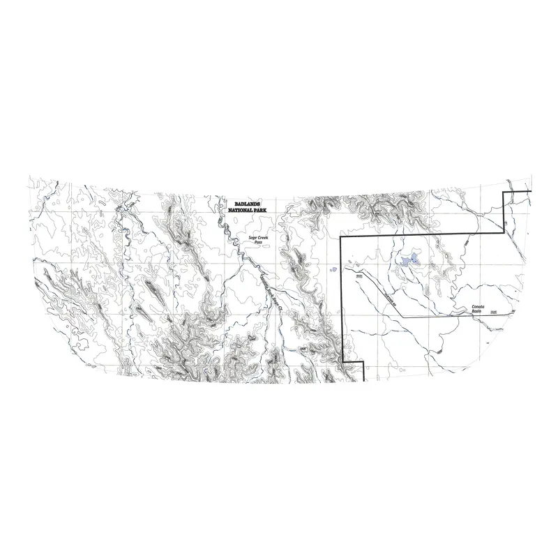 Stealth Clear Badlands Topographic Map Hood Overlay - 2021+ Bronco 1