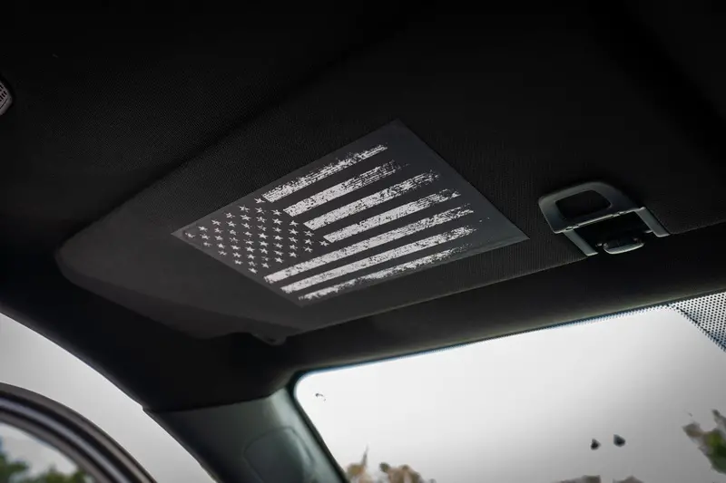 Sun Visor Airbag Label Distressed American Flag Overlays - 2024+ Tacoma 1