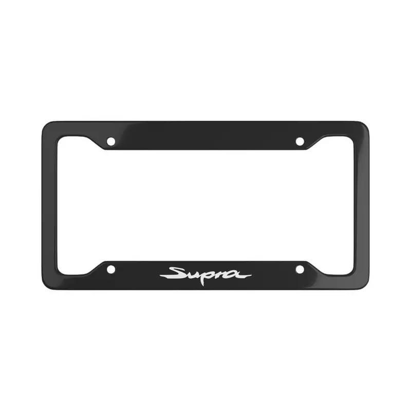 "Supra" License Plate Frame - (Black W/ White Logo) 1