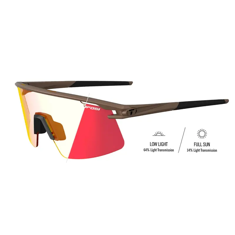Tifosi Moab Lite Cycling Sunglasses, Matte Bronze With Clarion Red Fototec Lens 1