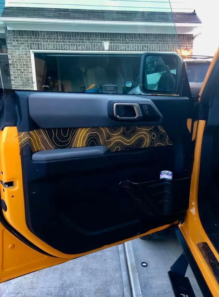 Topo Front Interior Upper Door Card Insert Overlays (Printed Series) - 2021+ Bronco 4 Door 12