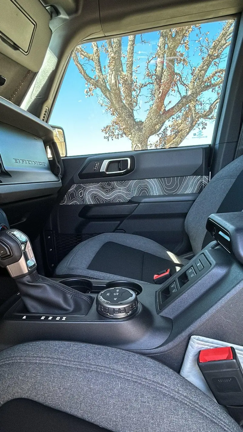 Topo Front Interior Upper Door Card Insert Overlays (Printed Series) - 2021+ Bronco 4 Door 13
