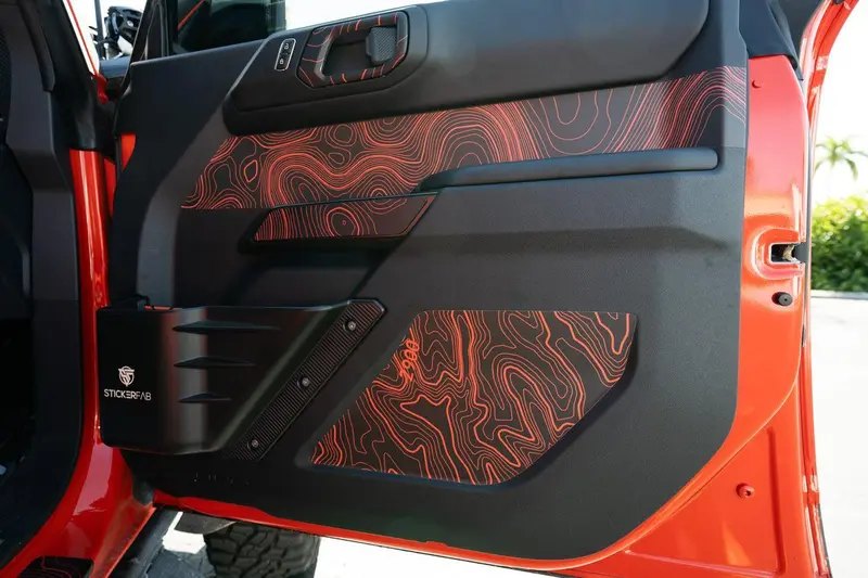 Topo Front Interior Upper Door Card Insert Overlays (Printed Series) - 2021+ Bronco 4 Door 2