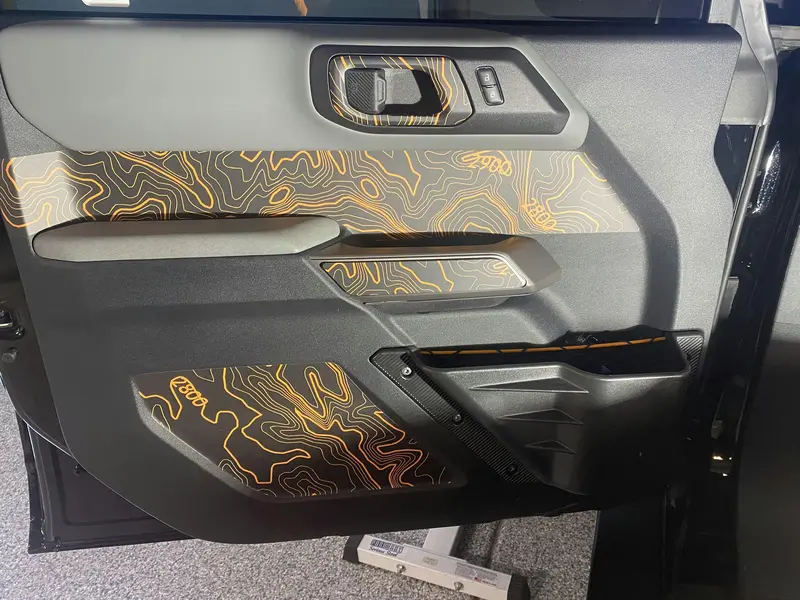 Topo Front Interior Upper Door Card Insert Overlays (Printed Series) - 2021+ Bronco 4 Door 3
