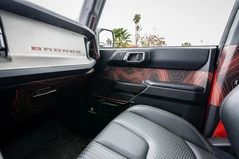 Topo Front Interior Upper Door Card Insert Overlays (Printed Series) - 2021+ Bronco 4 Door 5