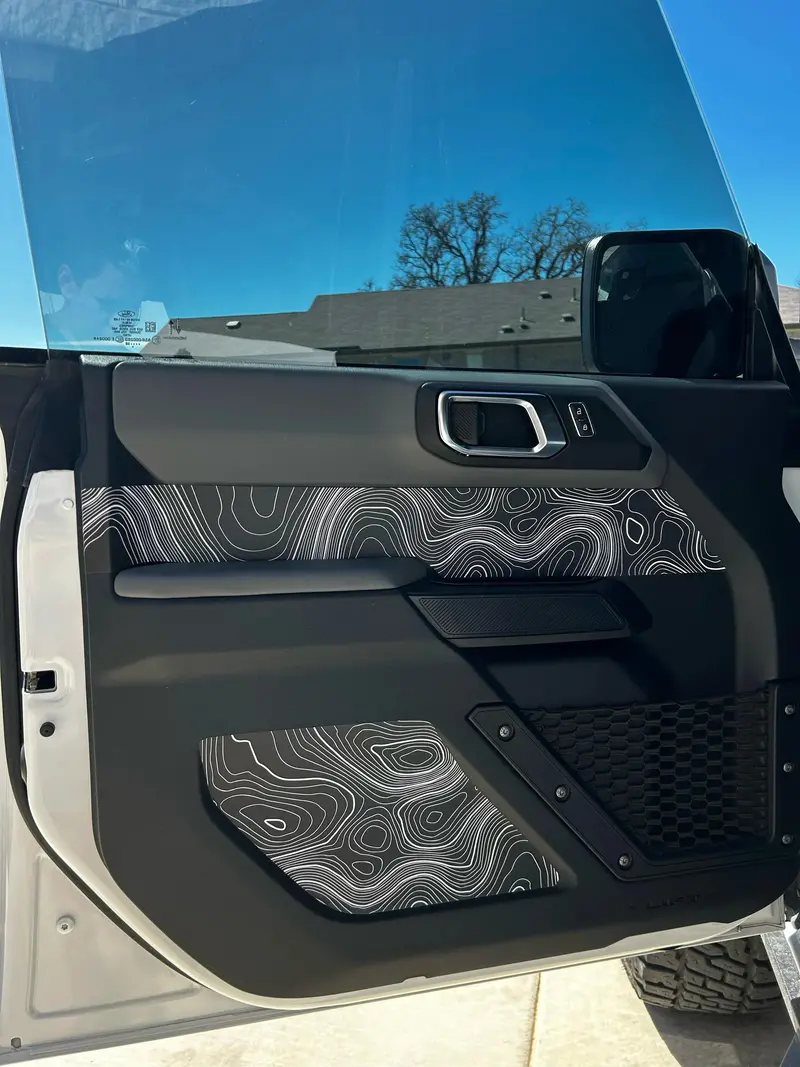 Topo Front Interior Upper Door Card Insert Overlays (Printed Series) - 2021+ Bronco 4 Door 8