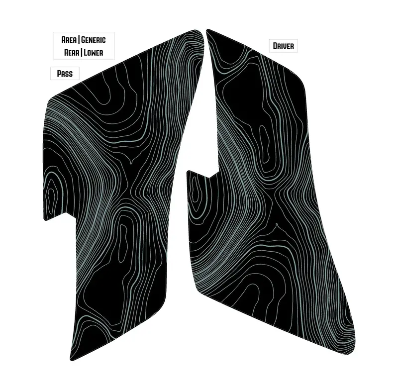 Topo Rear Interior Lower Door Card Insert Overlays (Printed Series) - 2021+ Bronco 4 Door 2